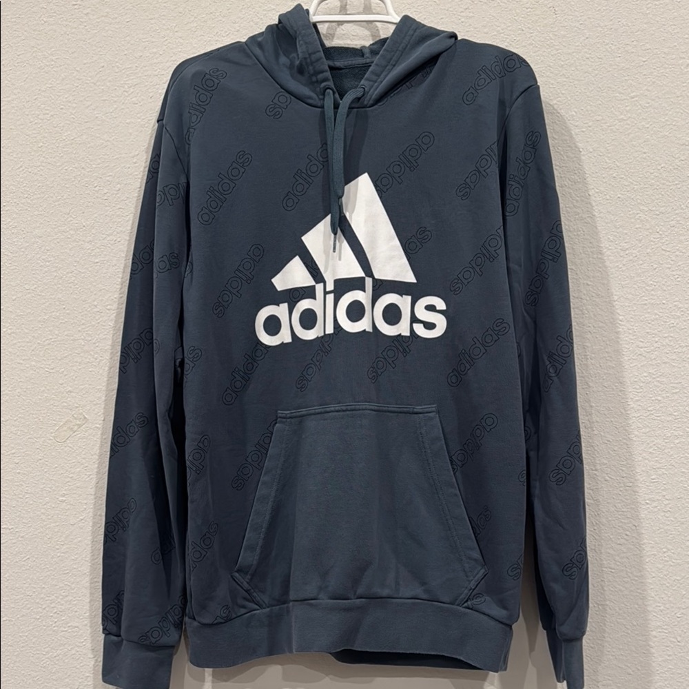 Adidas Blue Pullover Hoodie Sweatshirt